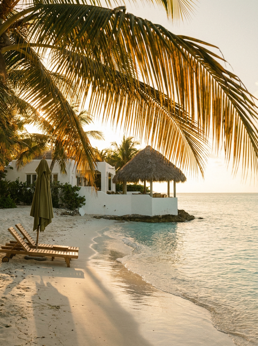 Beachfront villa on the turquoise shallows of Grace Bay, Turks and Caicos